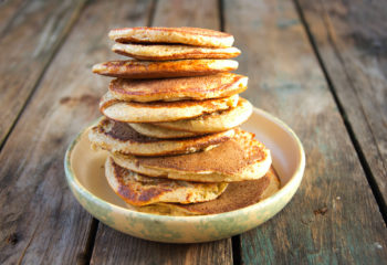 Stacked oatmeal pancakes