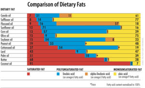 Comparison of dietary fat composition 300x183 - The Omega-6 to Omega-3 Ratio
