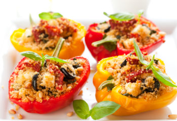 Stuffed peppers with couscous and ground turkey